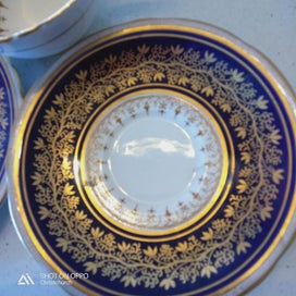 Listing 5 of 5 for 1937 Aynsley Bone China Cobalt /Gold Trio