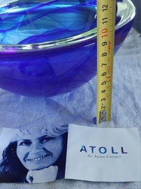 Listing 3 of 16 for STUNNING ATOLL BLOWN GLASS BOWL by ANNA EHRNER for KOSTA BODA, SWEDEN
