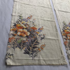 Listing 3 of 17 for Vintage Decorative Silk Japanese Floral Print Fabric Kimono Panels X2