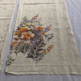 Listing 4 of 17 for Vintage Decorative Silk Japanese Floral Print Fabric Kimono Panels X2