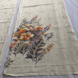 Listing 7 of 17 for Vintage Decorative Silk Japanese Floral Print Fabric Kimono Panels X2