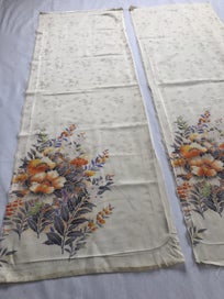 Listing 14 of 17 for Vintage Decorative Silk Japanese Floral Print Fabric Kimono Panels X2