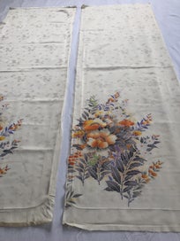 Listing 15 of 17 for Vintage Decorative Silk Japanese Floral Print Fabric Kimono Panels X2