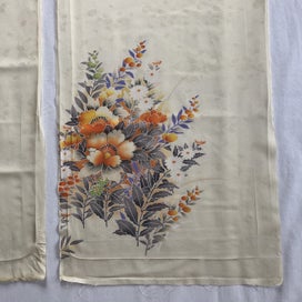 Listing 13 of 17 for Vintage Decorative Silk Japanese Floral Print Fabric Kimono Panels X2