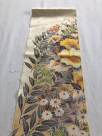 Listing 3 of 14 for Vintage Decorative Floral Japansese Silk Kimono Panel Fabric Piece