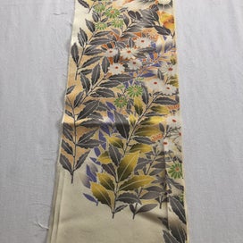 Listing 2 of 14 for Vintage Decorative Floral Japansese Silk Kimono Panel Fabric Piece