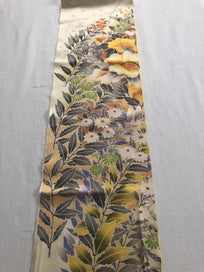 Listing 8 of 14 for Vintage Decorative Floral Japansese Silk Kimono Panel Fabric Piece