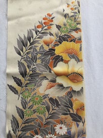 Listing 7 of 14 for Vintage Decorative Floral Japansese Silk Kimono Panel Fabric Piece