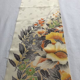 Listing 11 of 14 for Vintage Decorative Floral Japansese Silk Kimono Panel Fabric Piece