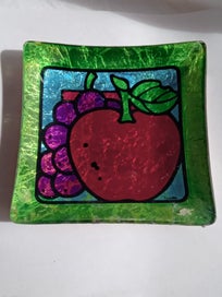 Listing 2 of 7 for Vintage Tsuru Gold Foil Art Glass Trinket Dish