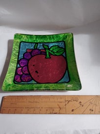 Listing 4 of 7 for Vintage Tsuru Gold Foil Art Glass Trinket Dish