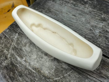 Listing 3 of 11 for Crown Lynn Shape 108 Trough Vase - Tiki Mark