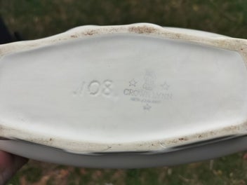 Listing 5 of 11 for Crown Lynn Shape 108 Trough Vase - Tiki Mark