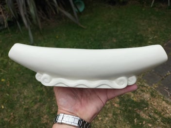 Listing 6 of 11 for Crown Lynn Shape 108 Trough Vase - Tiki Mark
