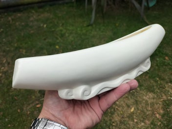 Listing 8 of 11 for Crown Lynn Shape 108 Trough Vase - Tiki Mark