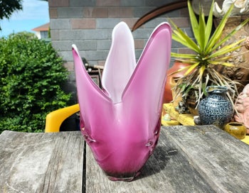 Listing 1 of 10 for Vintage Japanese Iwatsu Hineri Art Glass Vase - 1960s