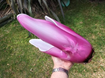 Listing 4 of 10 for Vintage Japanese Iwatsu Hineri Art Glass Vase - 1960s