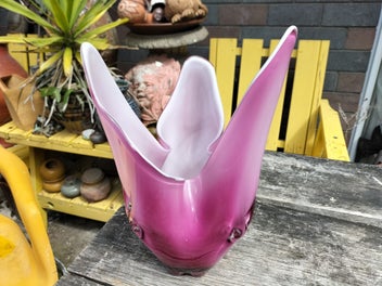 Listing 5 of 10 for Vintage Japanese Iwatsu Hineri Art Glass Vase - 1960s