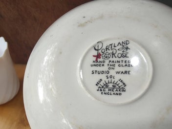 Listing 4 of 10 for Meakin 'portland rose' saucer with pink meakin cup