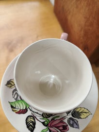 Listing 6 of 10 for Meakin 'portland rose' saucer with pink meakin cup