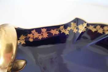 Listing 2 of 4 for ***STUNNING CROWN DEVON COBALT BLUE & GOLD DISH/BOWL***