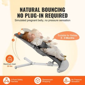 Listing 2 of 10 for Baby Bouncer Folding Bouncer Seat Chair for Babies with 2 Reclining Angles