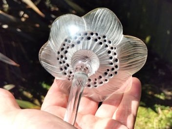 Listing 9 of 12 for Vintage Lalique Glass Anemone Flower Sculpture / Paperweight