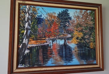 Listing 4 of 11 for <<< G.M. PETTIGREW " CHRISTCHURH GARDENS NEAR TEAROOM" PAINTNG >>>