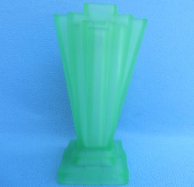 Listing 9 of 20 for Large heavy Art Deco green Uranium glass vase & frog
