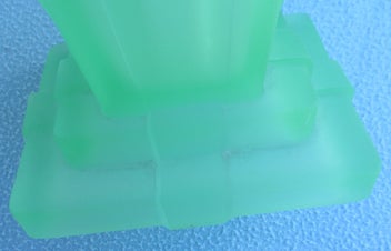 Listing 16 of 20 for Large heavy Art Deco green Uranium glass vase & frog