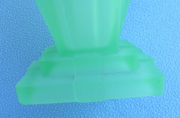 Listing 17 of 20 for Large heavy Art Deco green Uranium glass vase & frog