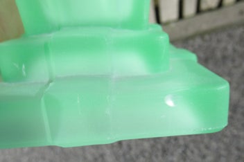 Listing 20 of 20 for Large heavy Art Deco green Uranium glass vase & frog