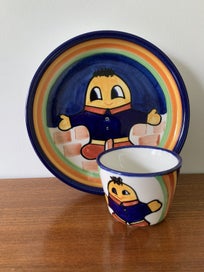 Listing 1 of 5 for Temuka Pottery Humpty Dumpty Plate and Mug set