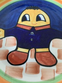 Listing 4 of 5 for Temuka Pottery Humpty Dumpty Plate and Mug set