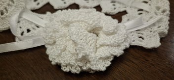 Listing 3 of 4 for Delicate Christening crochet headband
