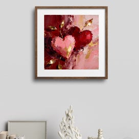 Listing 5 of 11 for Two of Hearts – Abstract Oil Painting | AI Wall Art Print Digital Download
