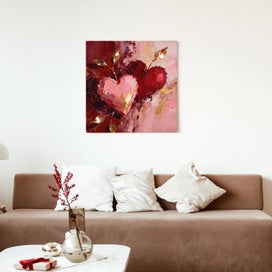 Listing 6 of 11 for Two of Hearts – Abstract Oil Painting | AI Wall Art Print Digital Download