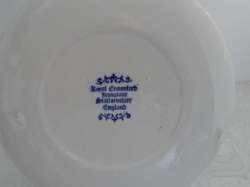 Listing 3 of 3 for ROYAL CROWNFORD - BLUE/ WHITE WALL PLATE - TEXT