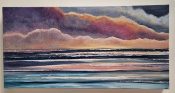 Listing 6 of 19 for 'Glow Of Dusk'- Abstract seascape painting.