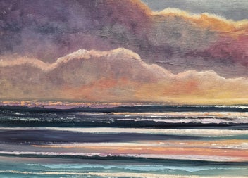 Listing 10 of 19 for 'Glow Of Dusk'- Abstract seascape painting.