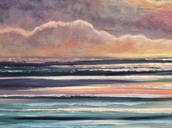 Listing 5 of 19 for 'Glow Of Dusk'- Abstract seascape painting.