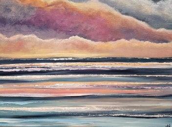 Listing 11 of 19 for 'Glow Of Dusk'- Abstract seascape painting.