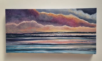 Listing 2 of 19 for 'Glow Of Dusk'- Abstract seascape painting.