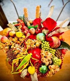 Listing 2 of 3 for Dino-Decor Holiday Spectacle - Handmade Upcycled Xmas Centrepiece / Wreath