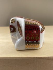 Listing 3 of 5 for Mlesna Noritake Lanka Porcelain Elephant - Red and Gold