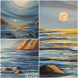 Listing 17 of 19 for 'Glow Of Dusk'- Abstract seascape painting.