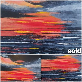 Listing 14 of 19 for 'Glow Of Dusk'- Abstract seascape painting.