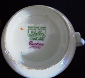 Listing 5 of 6 for SUPERB SHELLY BONE CHINA BURGUNDY " DUCHESS " CREAM JUG & BOWL