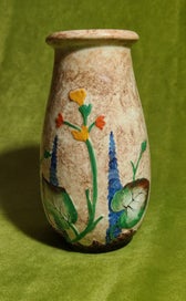 Listing 2 of 7 for Crown Ducal Art Deco vase with raised nasturtium flowers and foliage