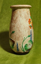 Listing 3 of 7 for Crown Ducal Art Deco vase with raised nasturtium flowers and foliage